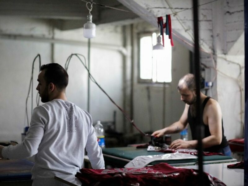 A sewing workshop in Gaziantep, Turkey which was set up by Syrians refugees