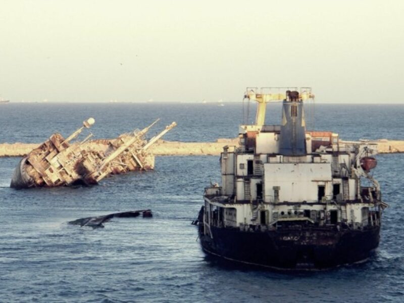 A shipwreck in the port of Alexandria