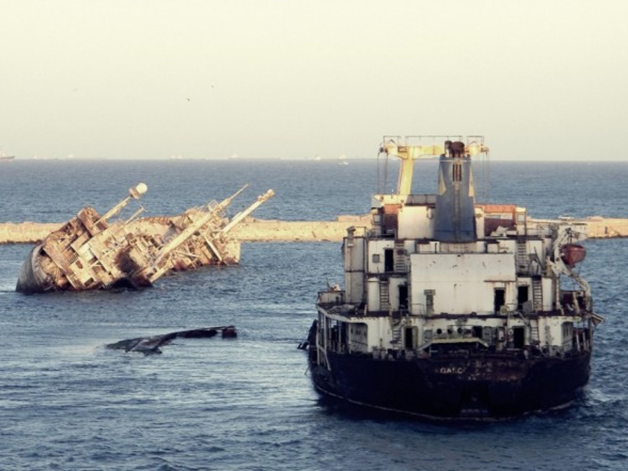A shipwreck in the port of Alexandria