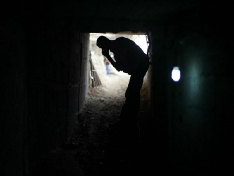 A smuggling tunnel in Rafah, southern Gaza Strip