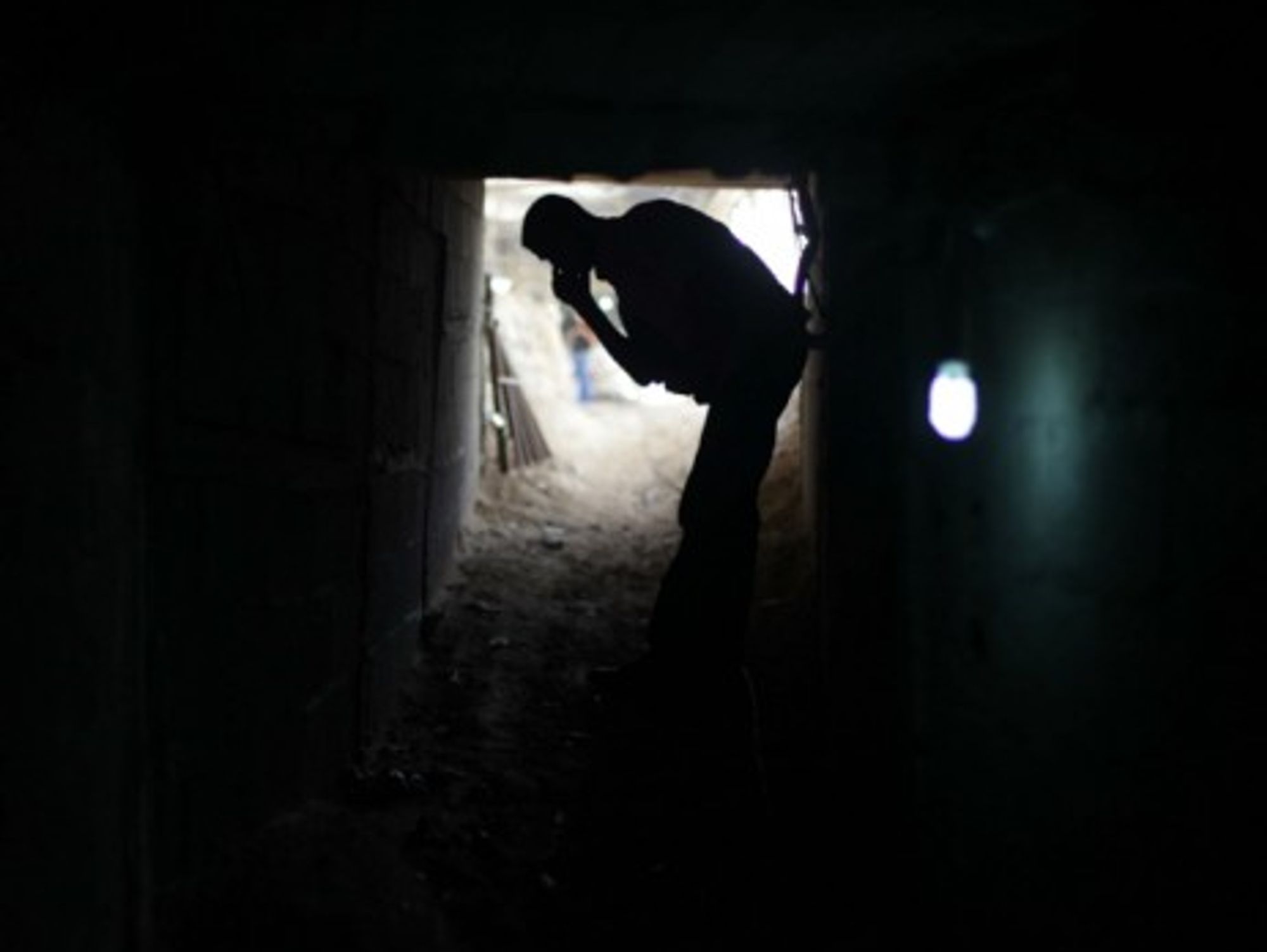 A smuggling tunnel in Rafah, southern Gaza Strip