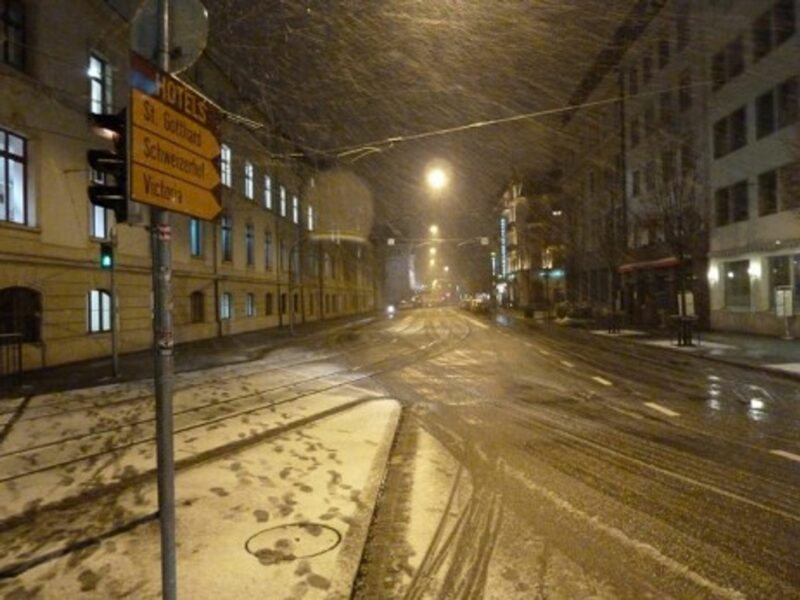 A snow storm in Basel, Switzerland (pppspics)