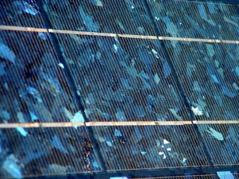 A solar panel from the Geneva-based European Organization for Nuclear Research