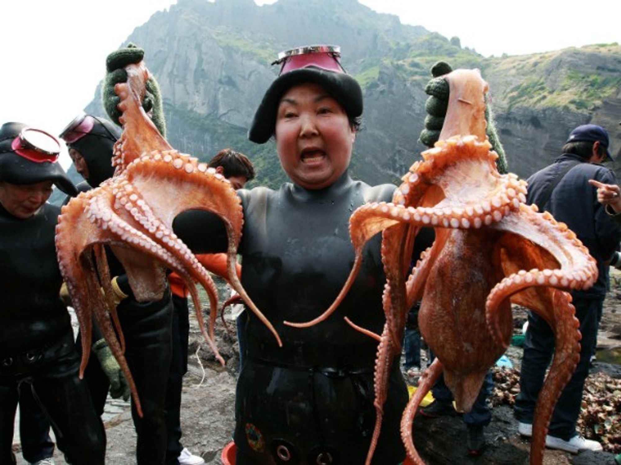 A South Korean haenyeo on Jeju island