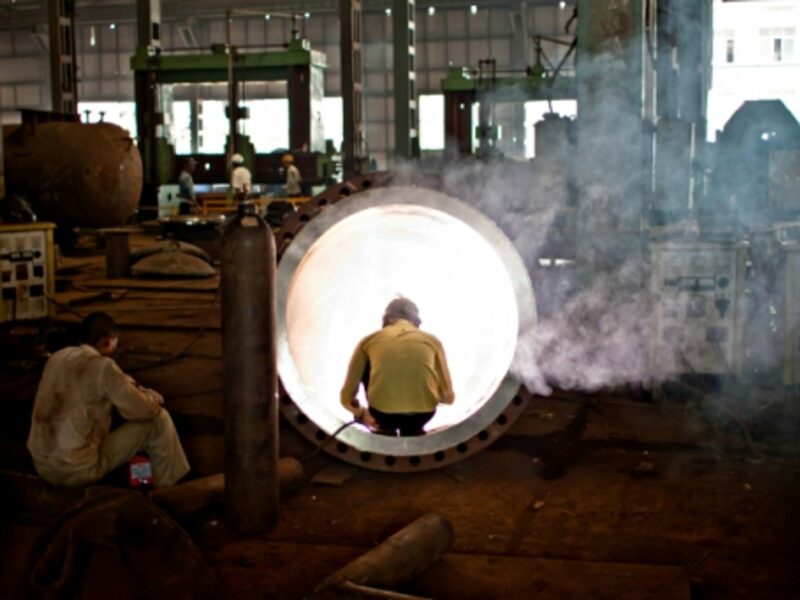 A steel factory in Mandawa, western India