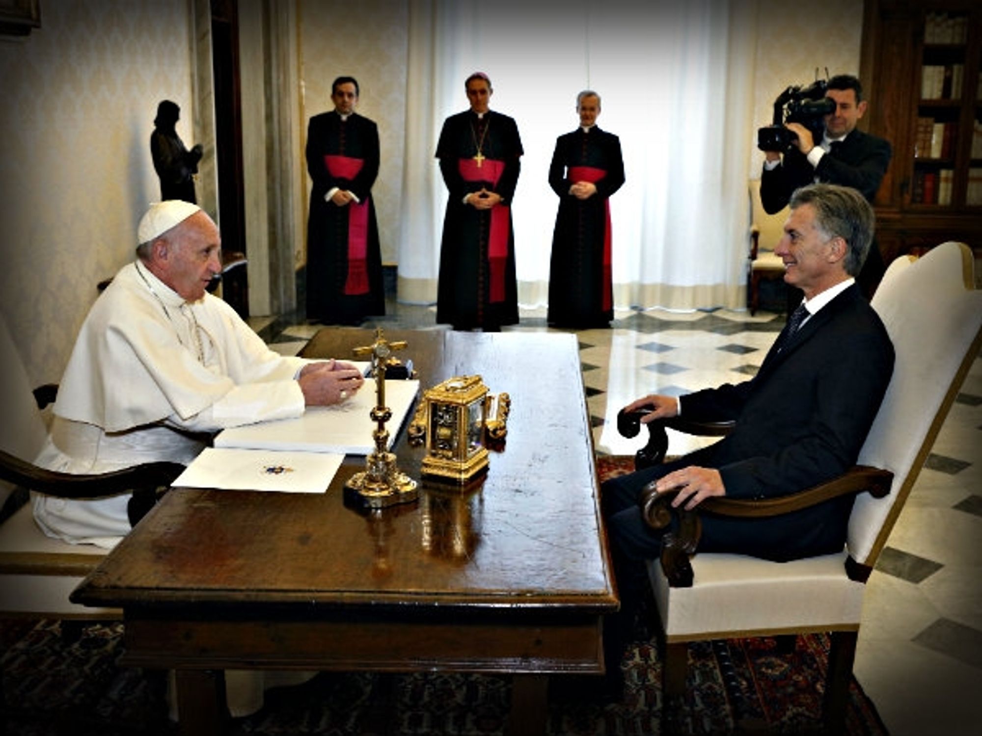 A stiff encounter last February at the Vatican