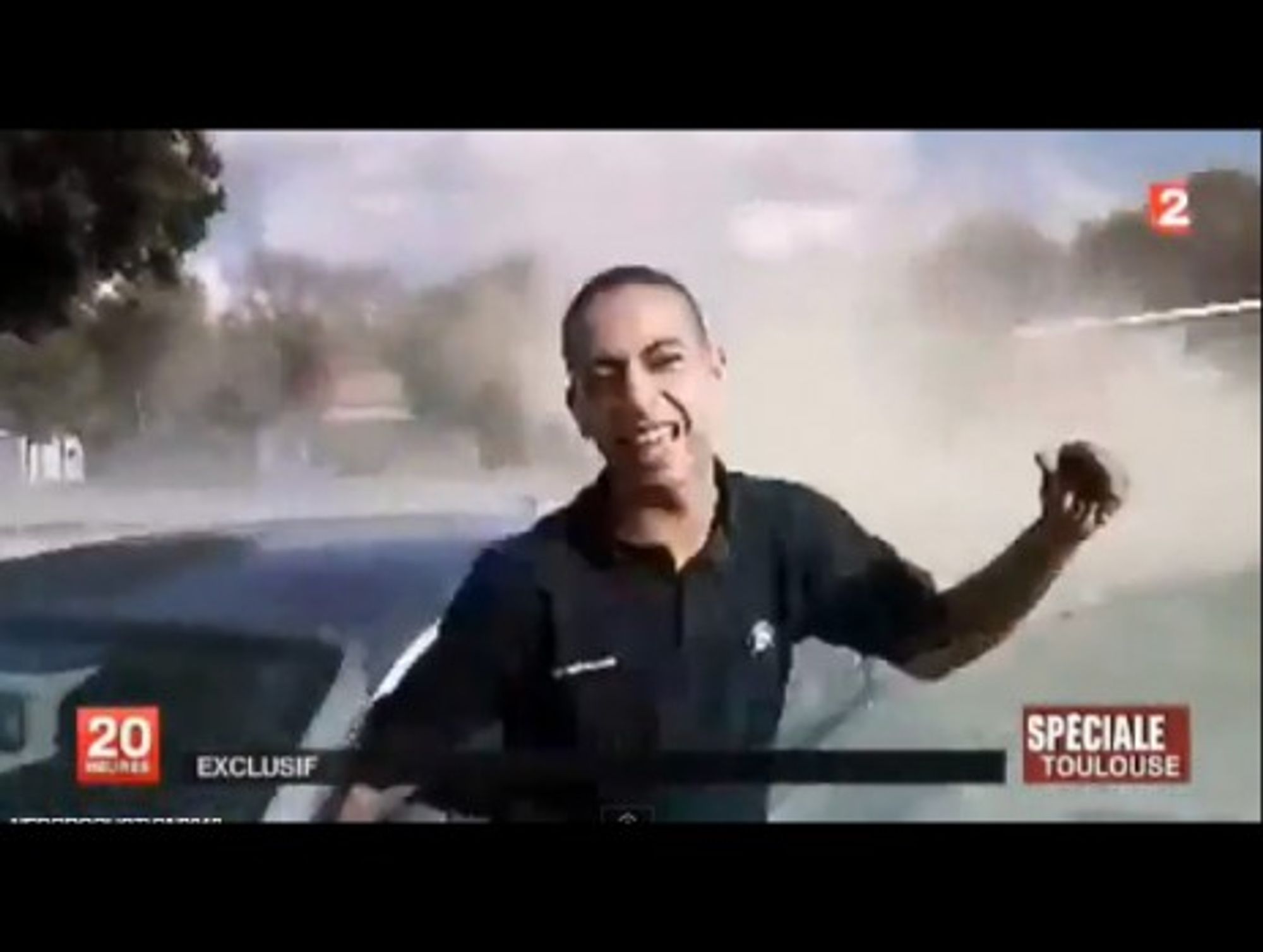 A still image of a homemade video of Merah (France2)