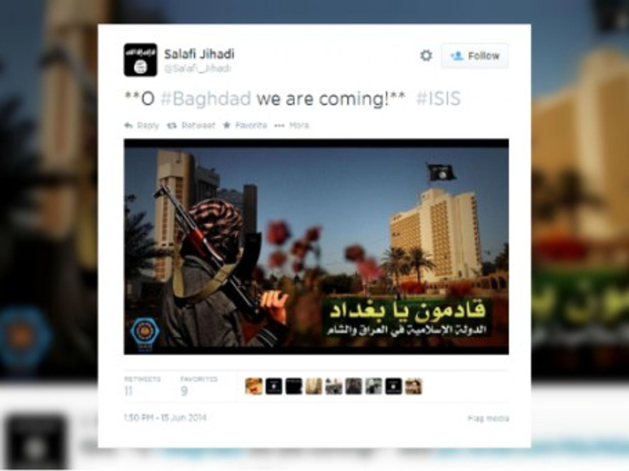 A suspended ISIS-linked Twitter account