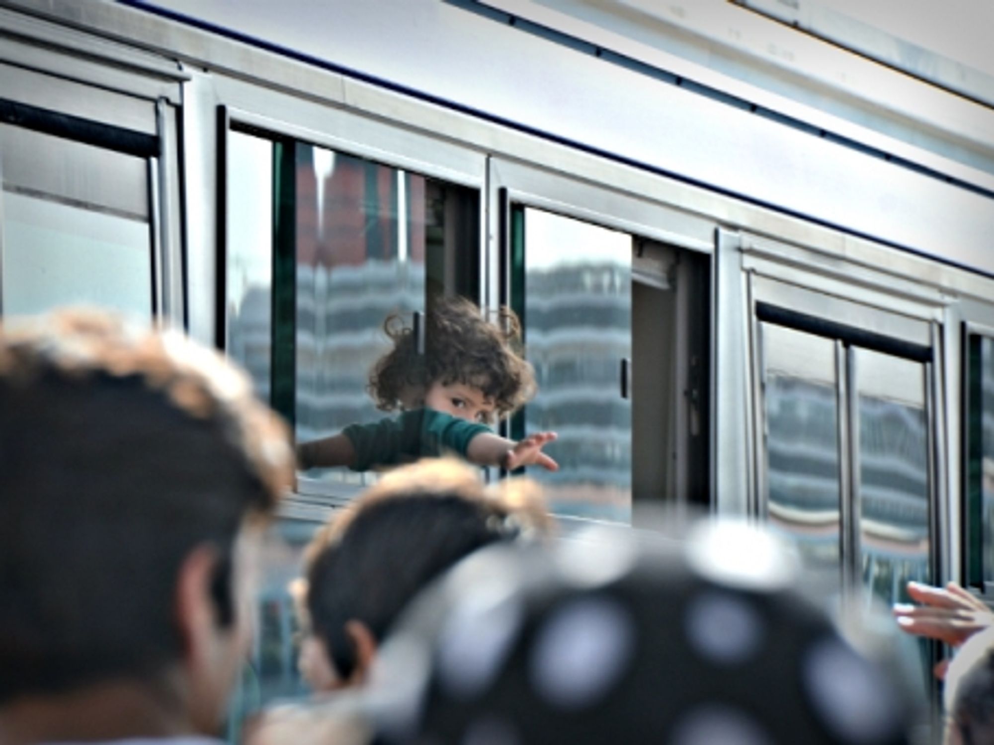 A Syrian refugee boy arriving in Athens on Sept. 6