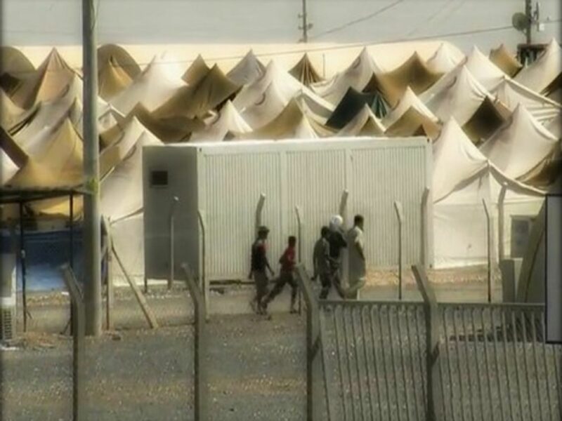 A Syrian refugee center on the Turkish border