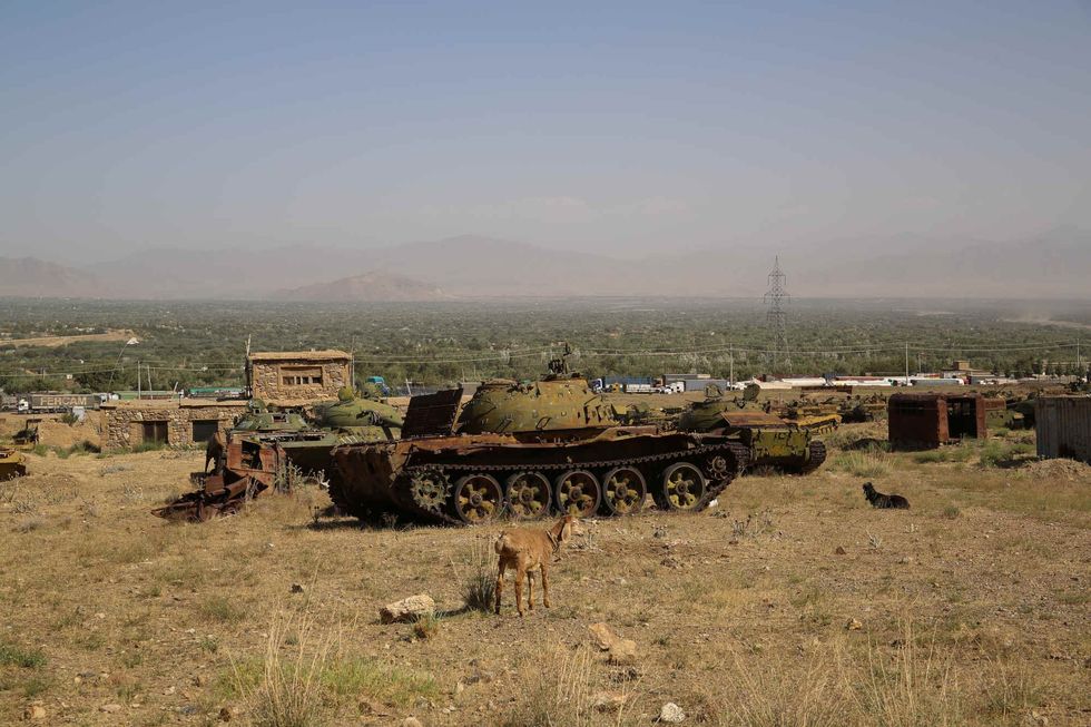 A tank graveyard a half hour drive away from Bagram airfield.