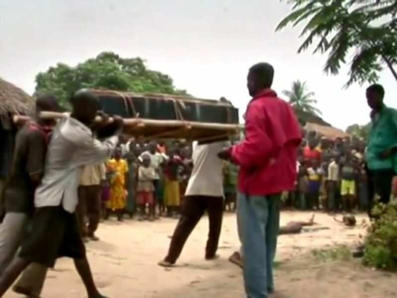 A traditional funeral ceremony in Duakombe Village, DRC.