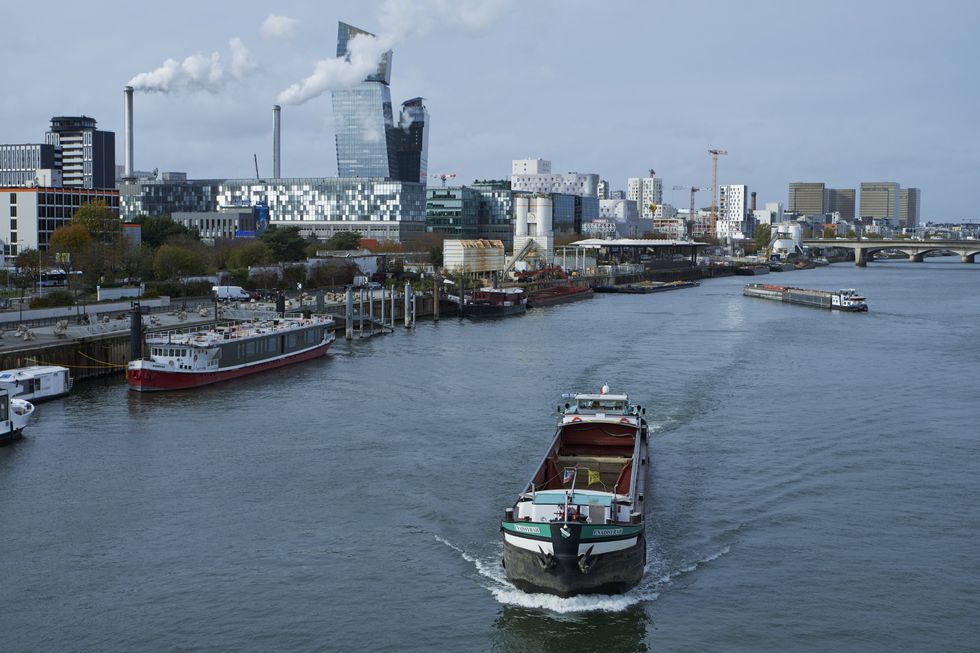 A transport barge on the Seine river