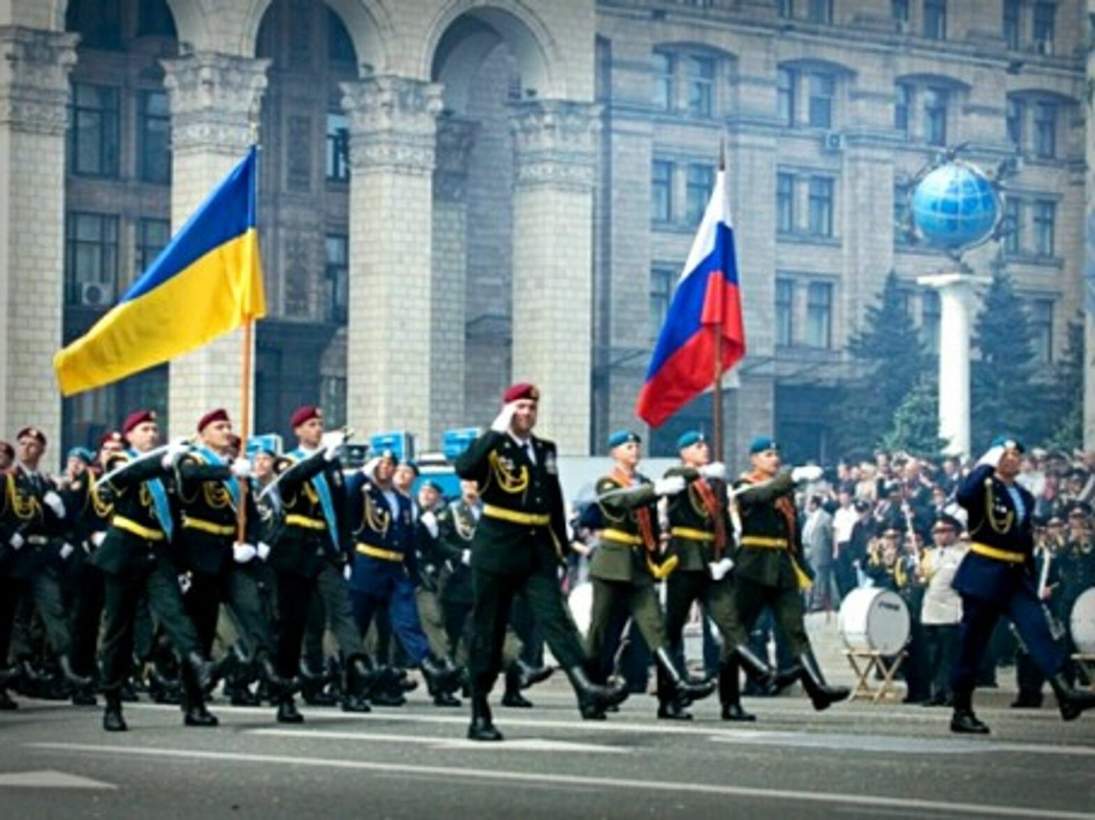 A Ukraine-Russia joint military parade in Kiev, back in 2010