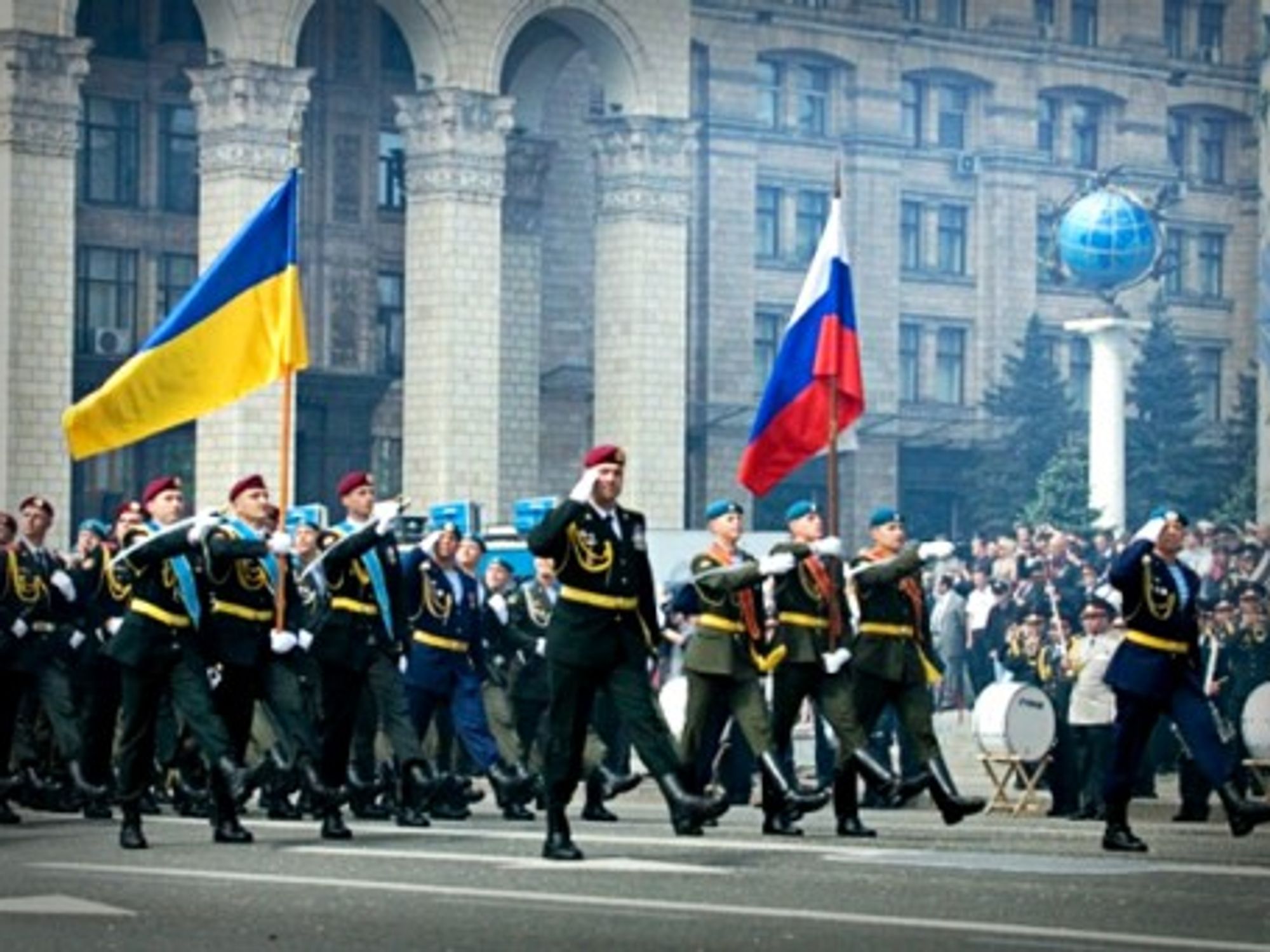 A Ukraine-Russia joint military parade in Kiev, back in 2010