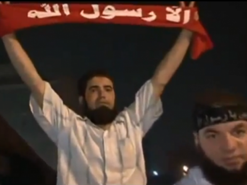 A video still of protests this week in Cairo
