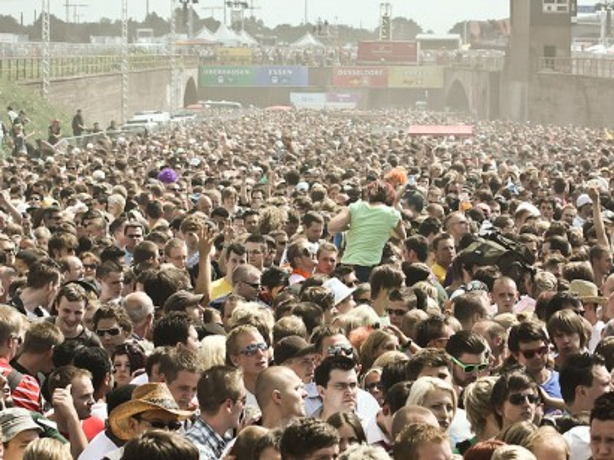 A view of the dangerously packed crowd at the 2010 Love Parade