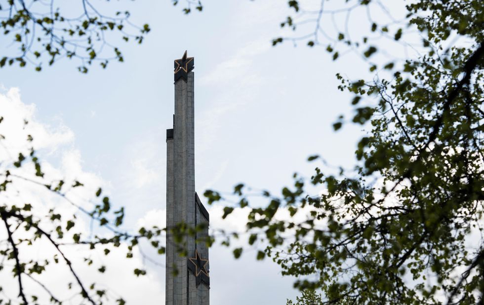 A view of the Monument to Liberators of Riga in Victory Park