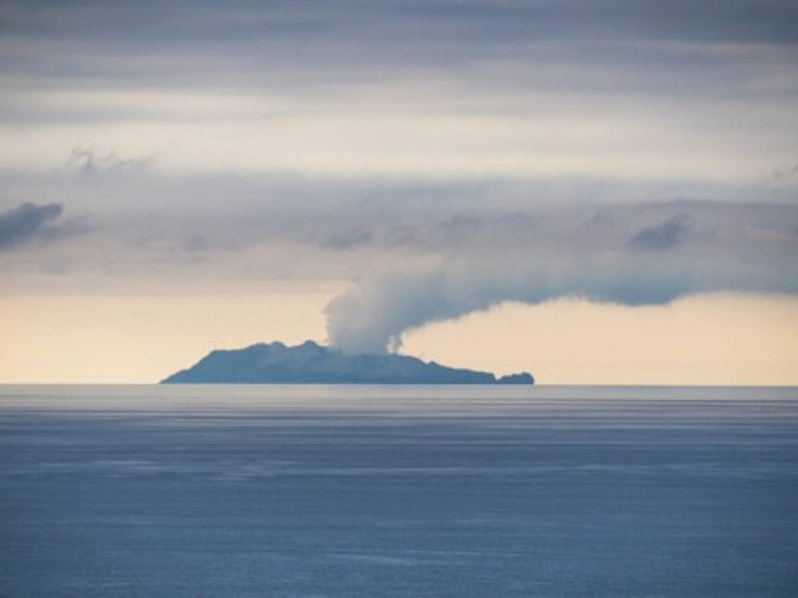 A view of the White Island, a New Zealand isle with an active volcano, in 2013.