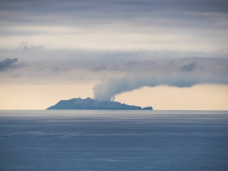 A view of the White Island, a New Zealand isle with an active volcano, in 2013.