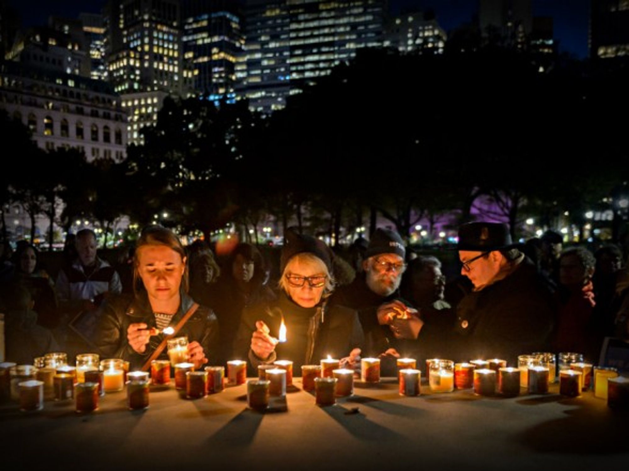 A vigil in New York after the synagogue shooting in Pittsburgh last Saturday
