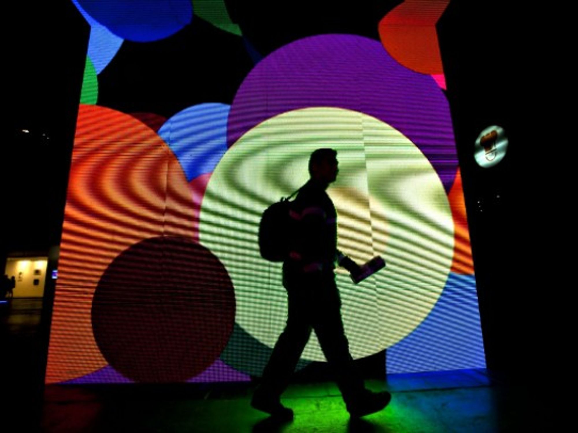 A visitor attending the ArteBA, the most important contemporary art show in Argentina, in Buenos Aires in 2013.