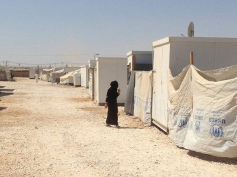 A woman at the Zaatari camp for Syrian refugees in Jordan