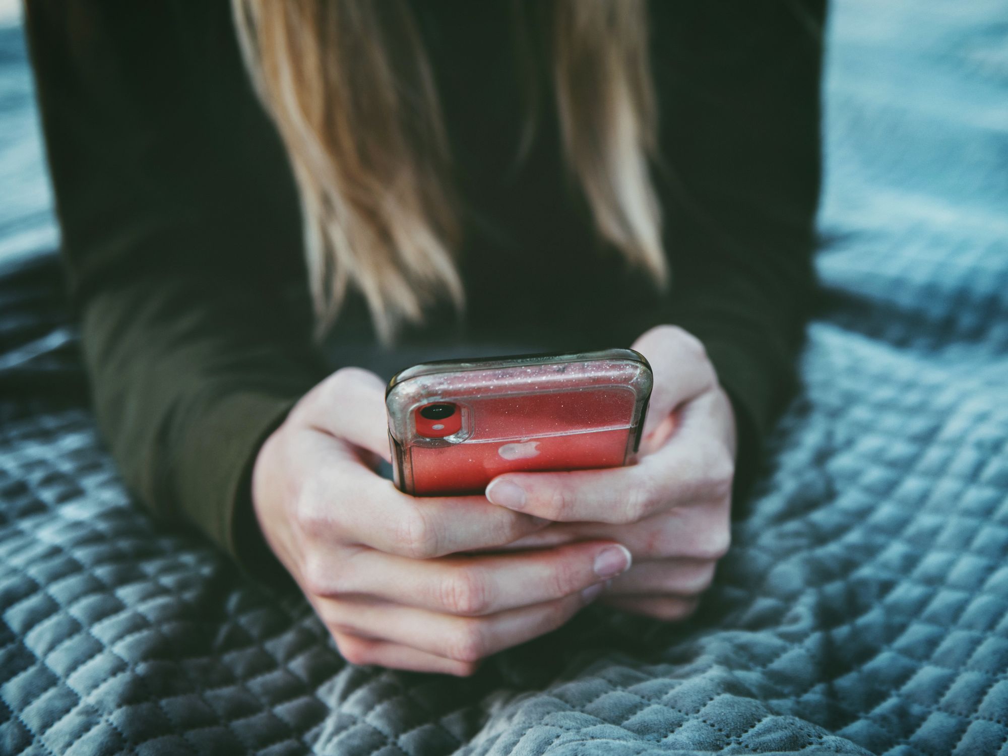 A woman on her phone.