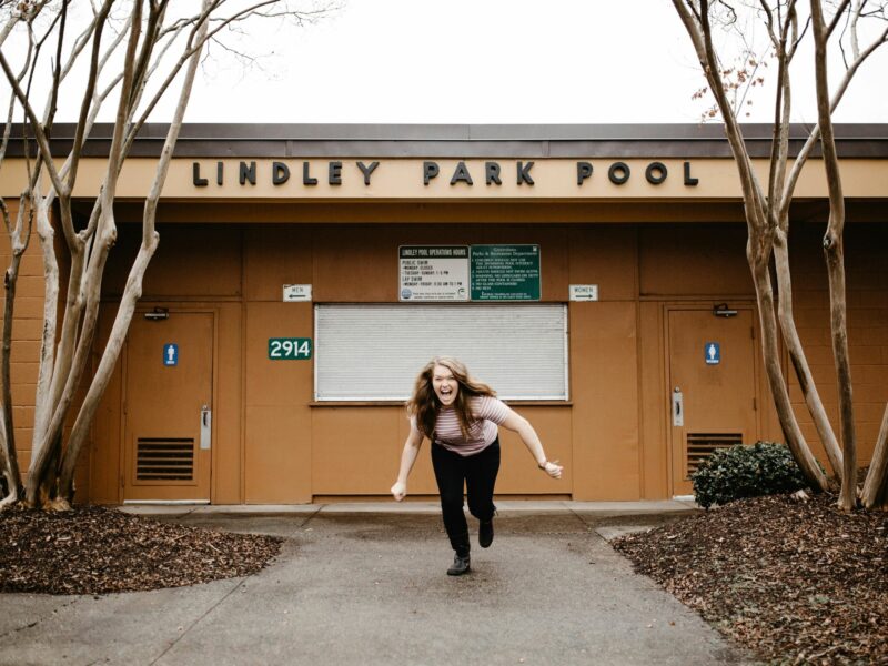A woman running