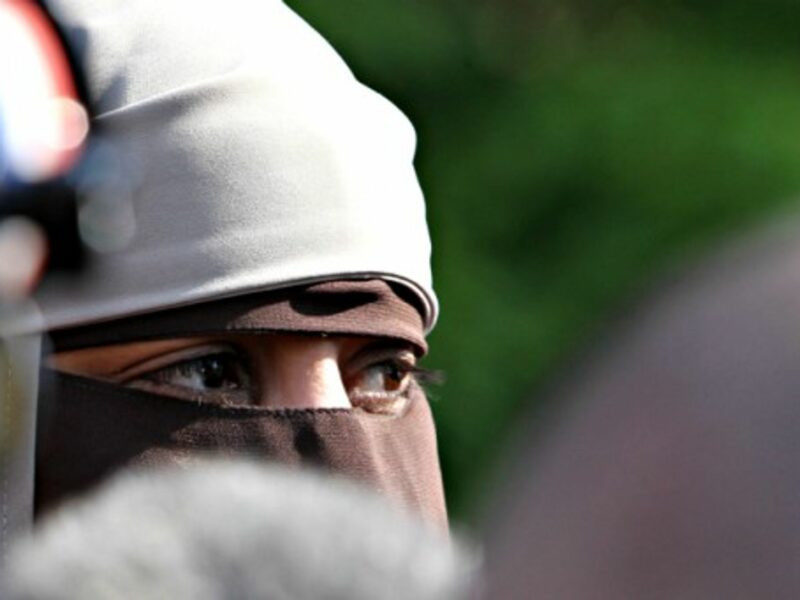 A woman wearing a niqab in France