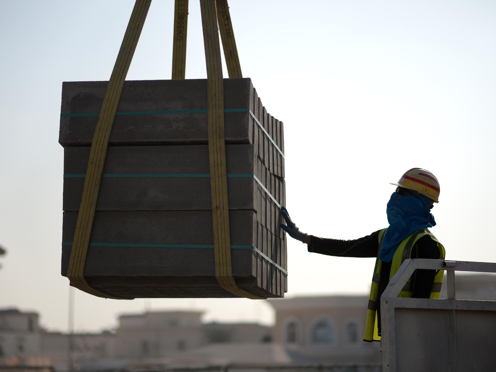A worker on a construction site in Doha, Qatar