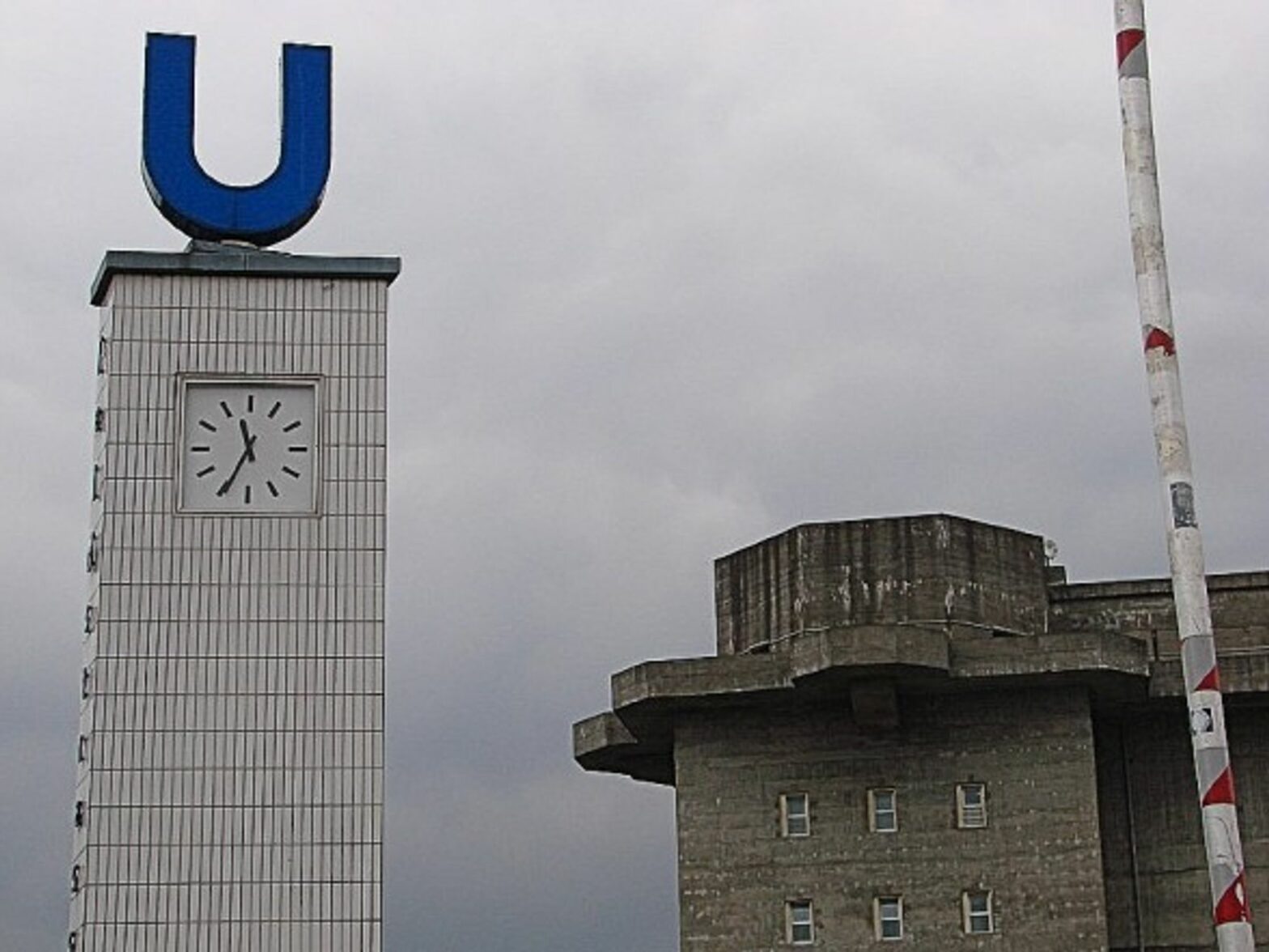 A WWII bunker next to a modern U-Bahn station