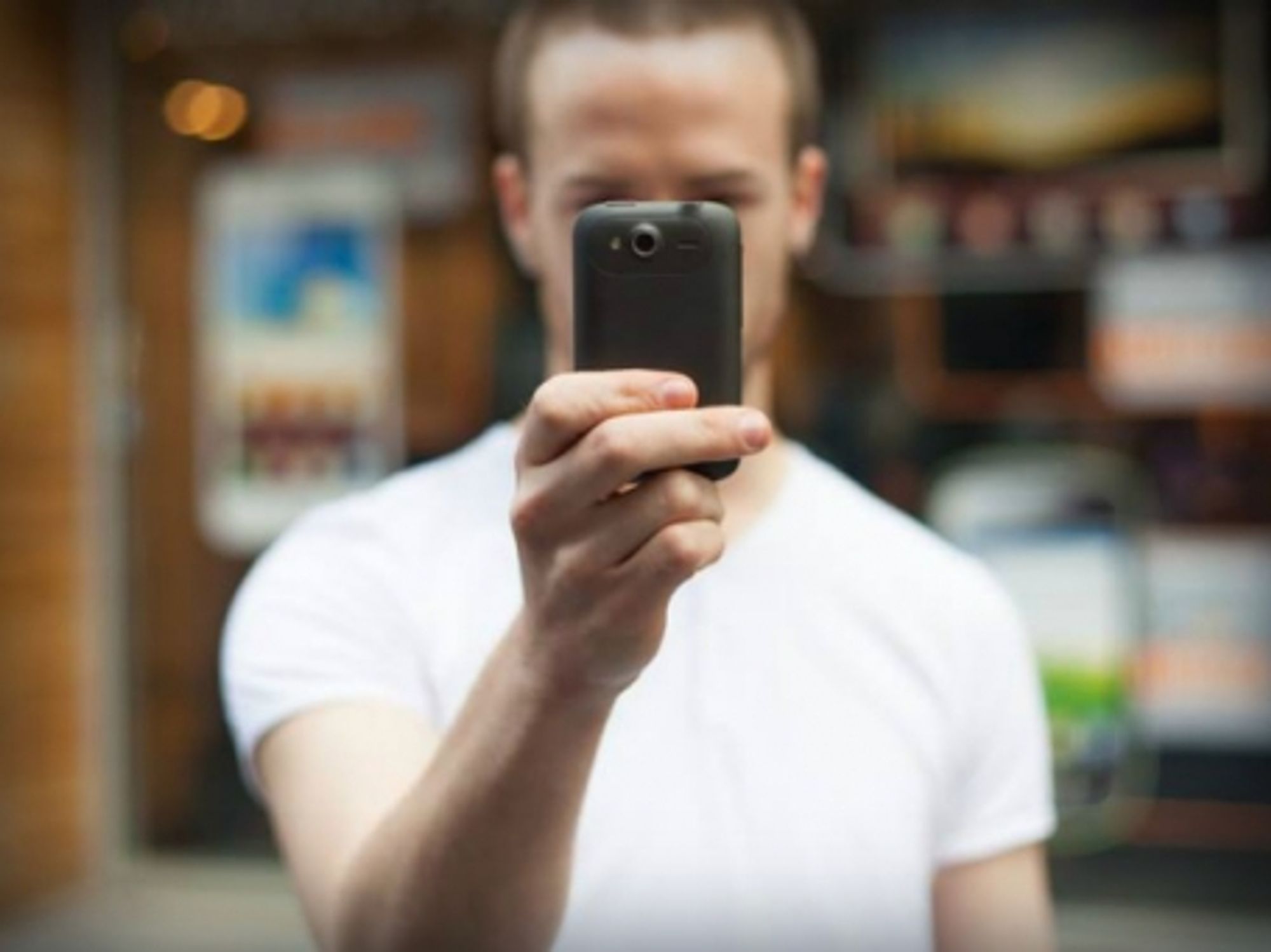 A young man using FindFace