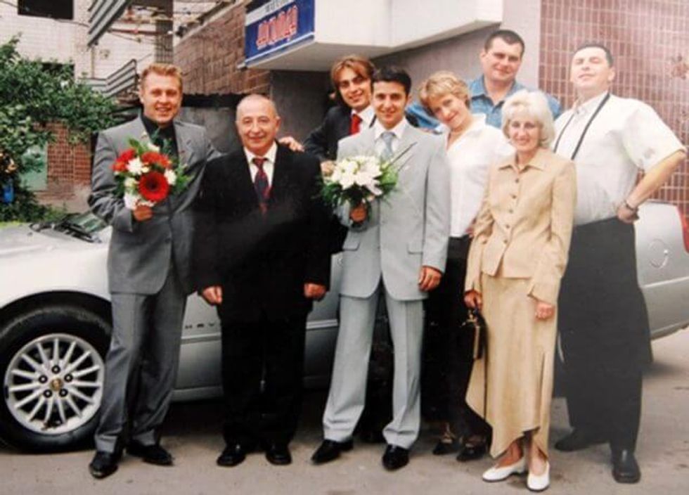 A young Zelensky and his family.