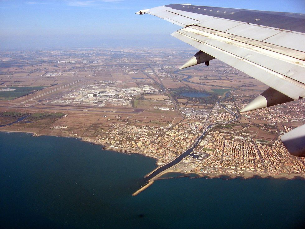 Aerial view of Rome's Fiumicino airport