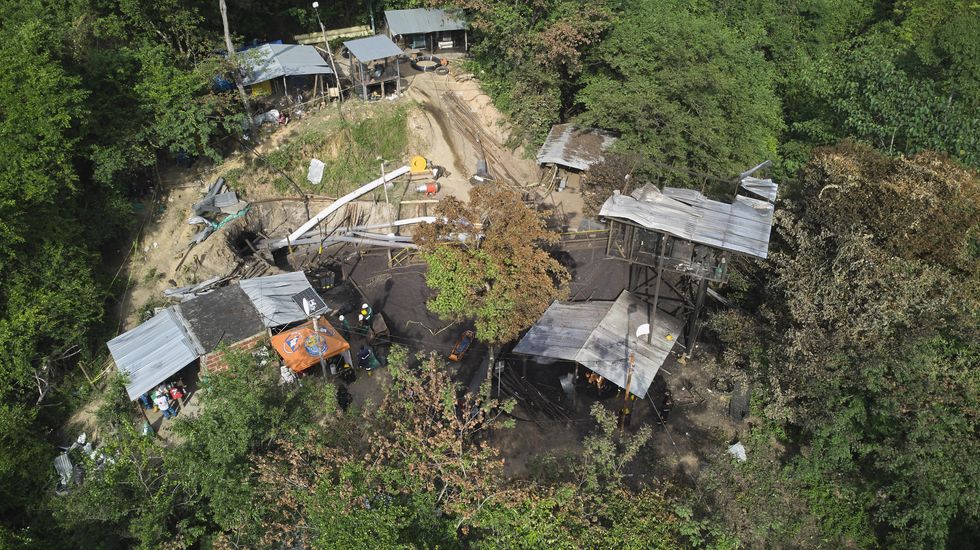 Aerial view of the explosion of ''La Mestiza'' mine in Colombia​