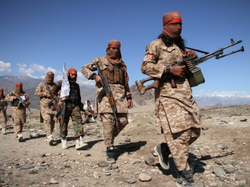 Afghan Taliban fighters in the Laghman Province celebrate a peace deal between US and Taliban