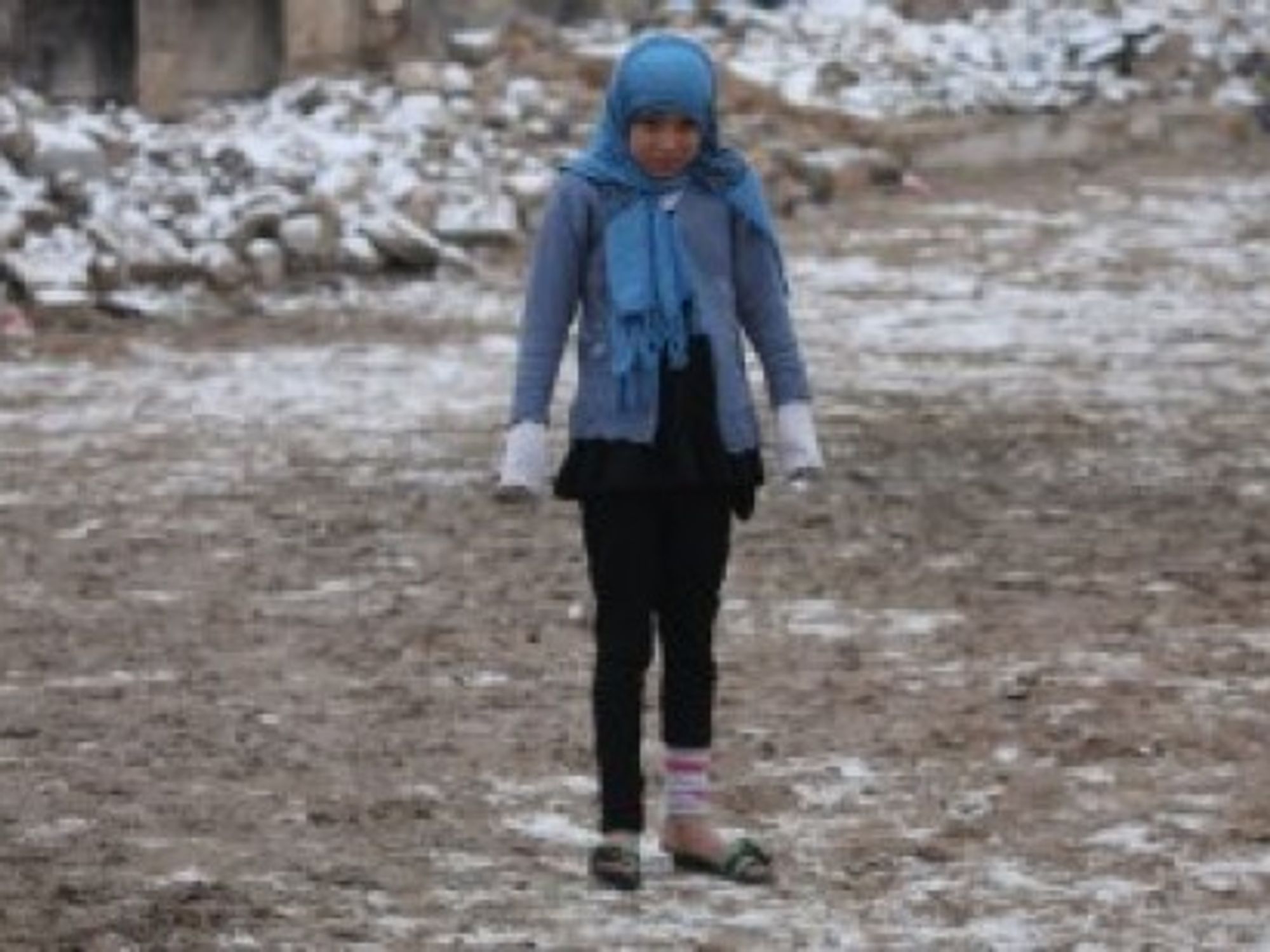 After a recent snowfall in Aleppo