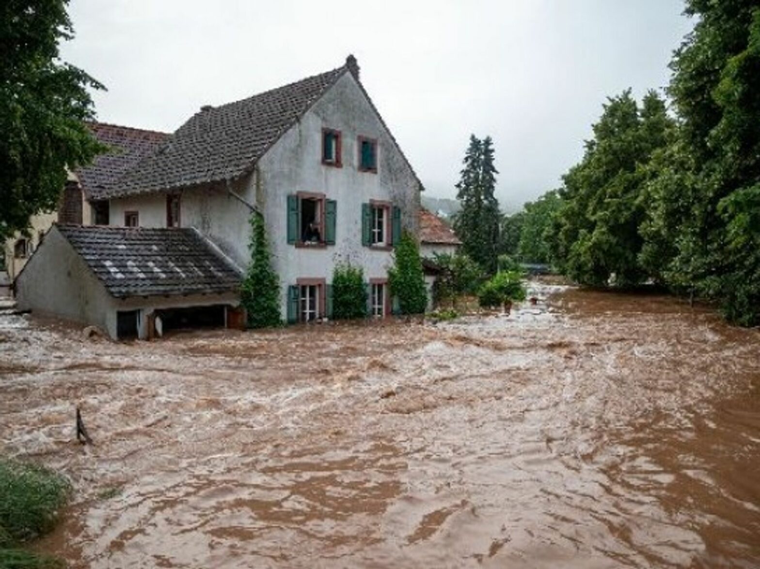 After huge storms, the banks of the Kyll in Germany have flooded adjacent towns. Villages in Belgium and The Netherlands are also experiencing severe flooding.