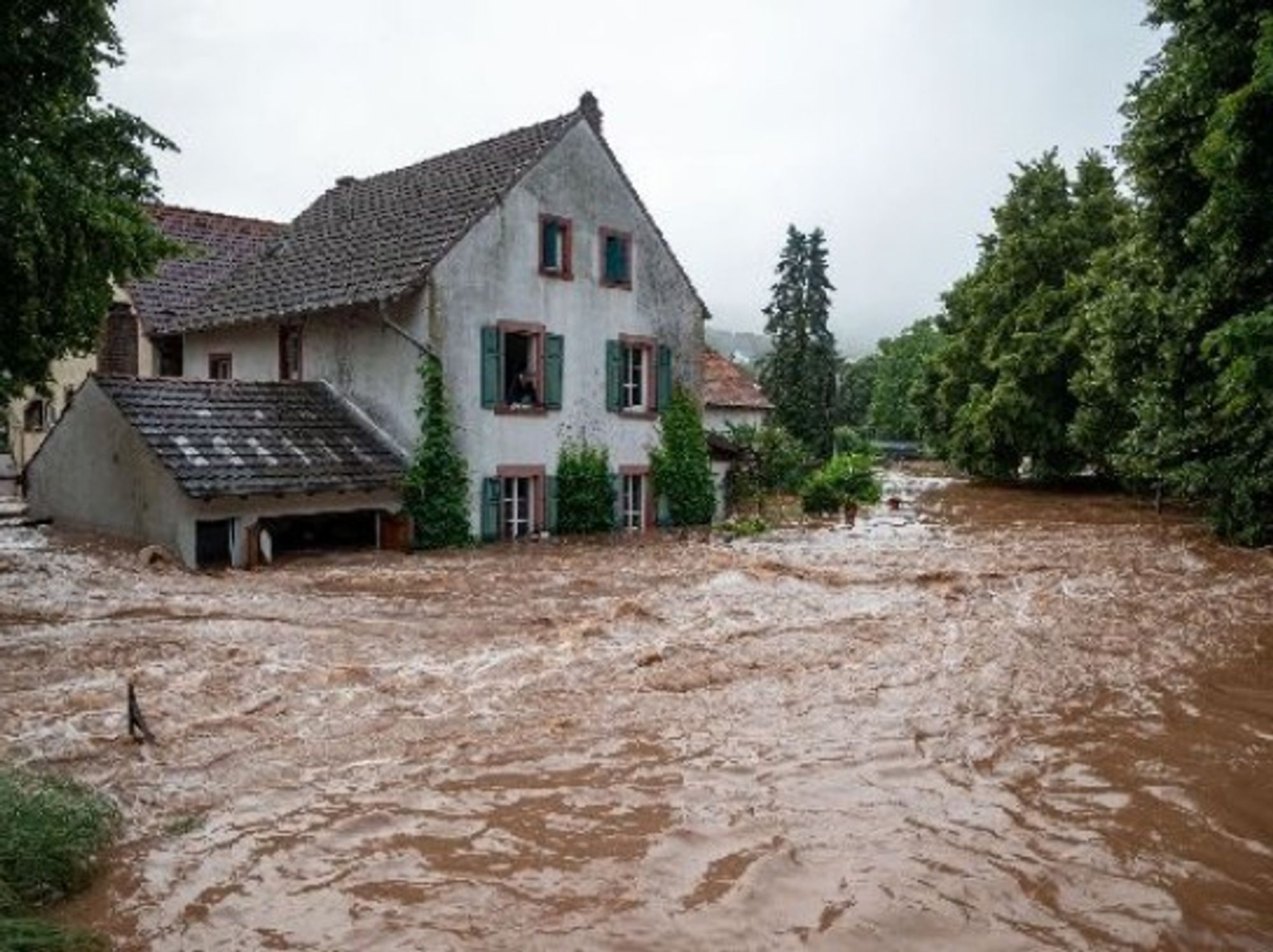 After huge storms, the banks of the Kyll in Germany have flooded adjacent towns. Villages in Belgium and The Netherlands are also experiencing severe flooding.