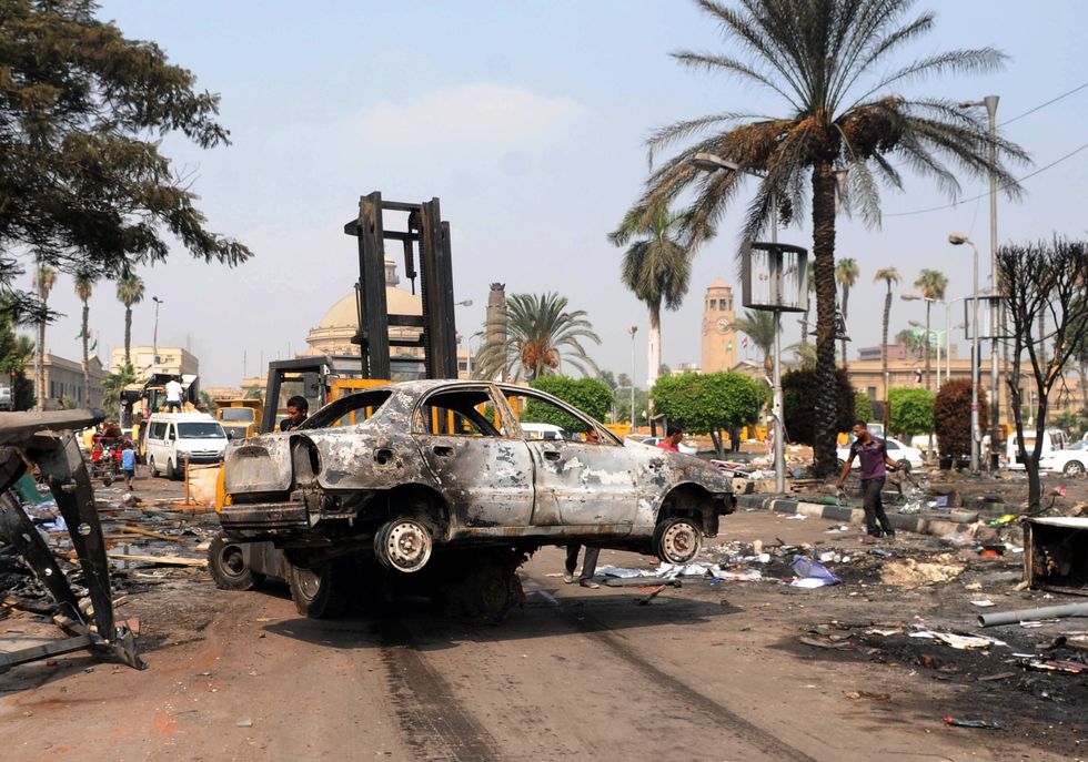 After violence in Nahda Square, Giza, Cairo on Aug. 15, 2013, following the overthrow of Muslim Brotherhood government of Mohammed Morsi.