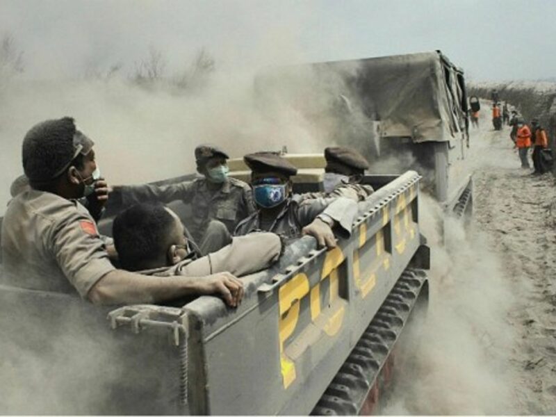 Aftermath of Mount Sinabung volcano's eruption in Karo, Indonesia