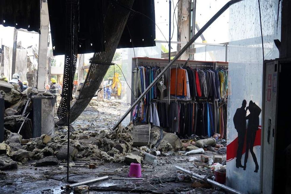 Aftermath of Russian attack on mall