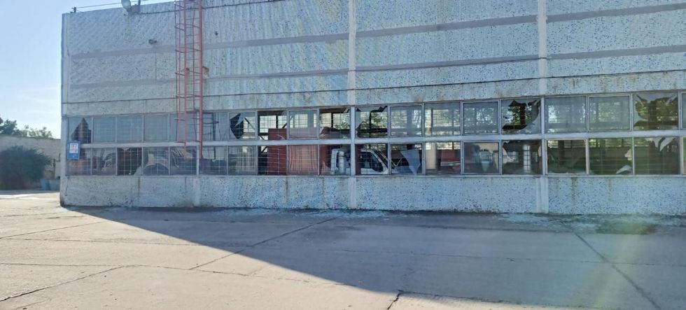 Aftermath of Russian shelling at the nuclear power plant located in the Southern Mykolaiv region