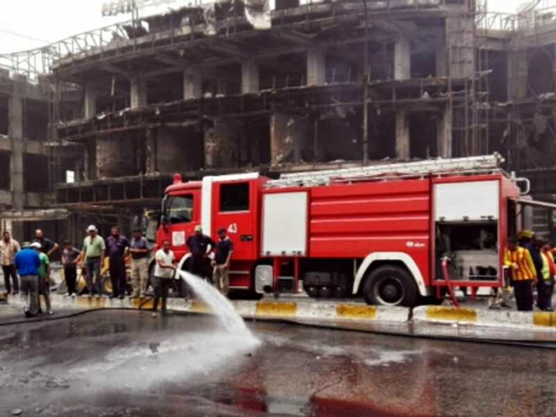 Aftermath of the car bomb attack in Baghdad