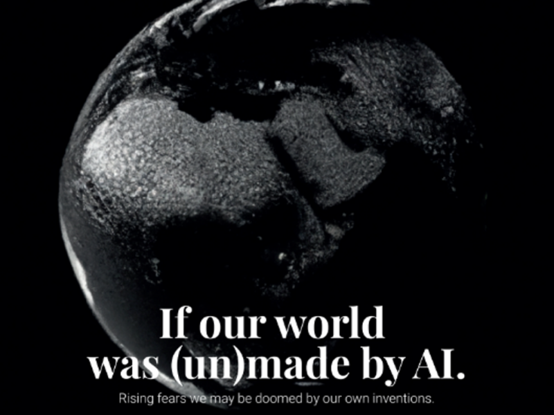 Ai Magazine cover World Rising fears a big dark globe in space