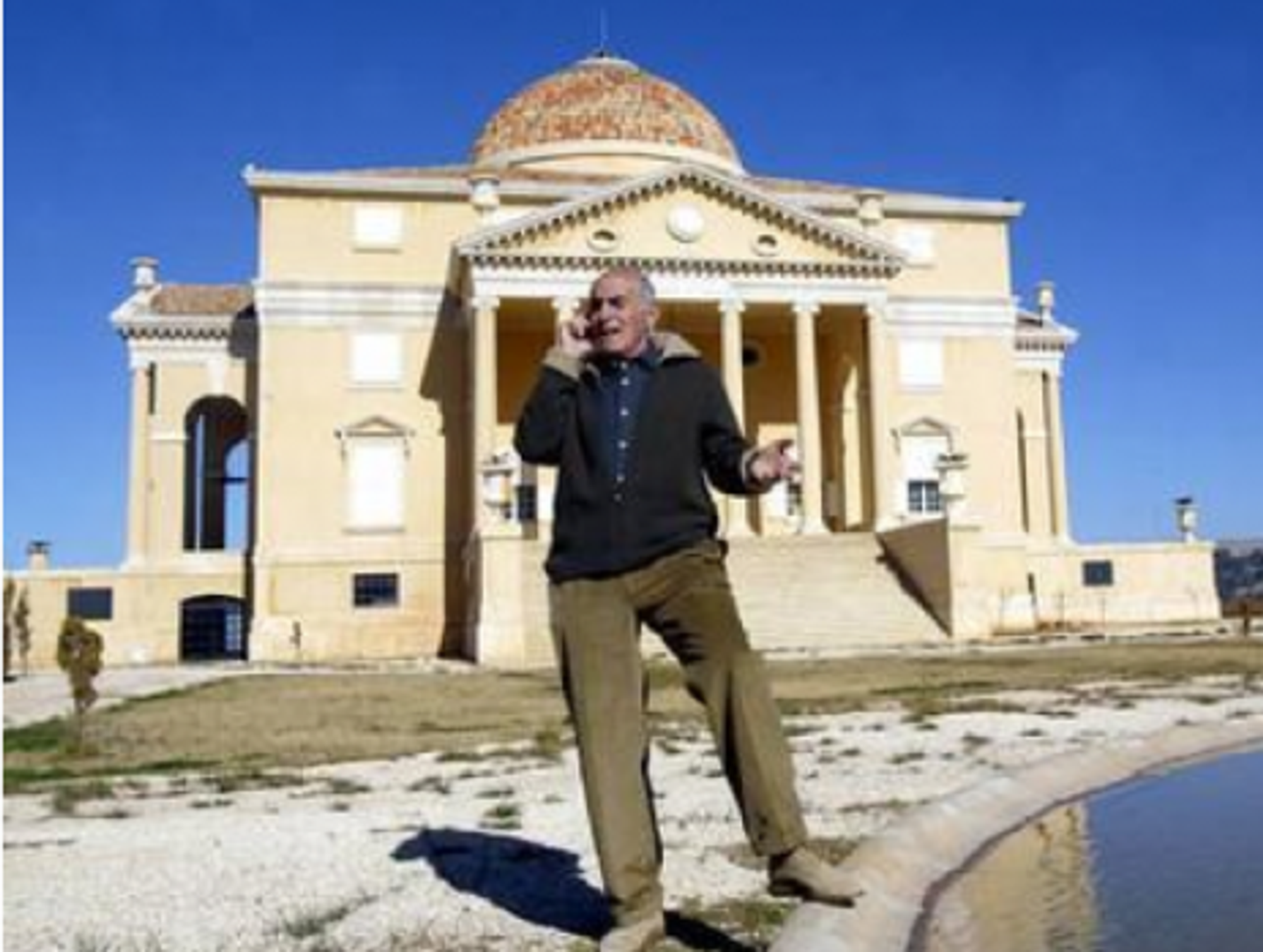 Al-Masri in front of his palace above Nablus