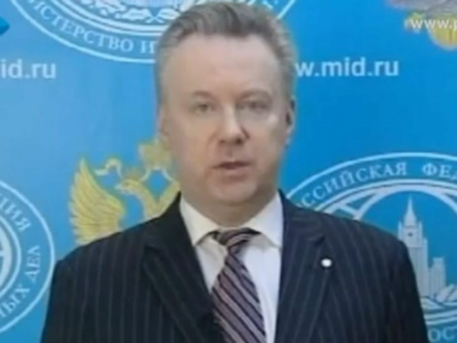 Alexander Lukashevich speaking about Russia's refusal to go to the 'Friends of Syria' conference.