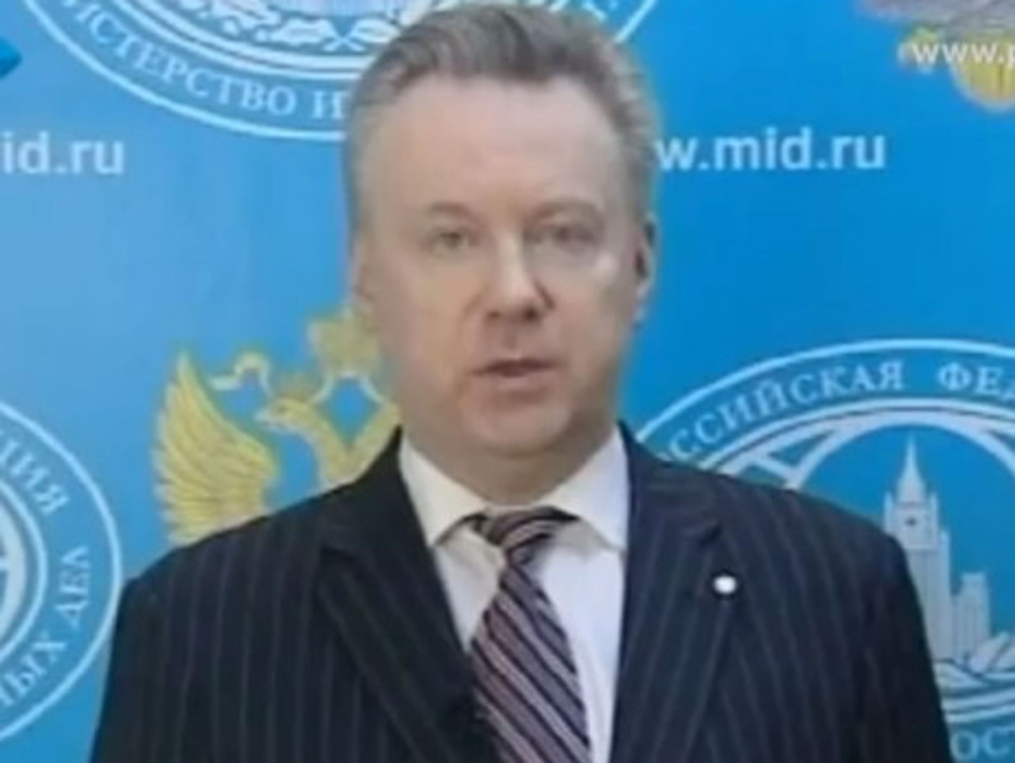 Alexander Lukashevich speaking about Russia's refusal to go to the 'Friends of Syria' conference.