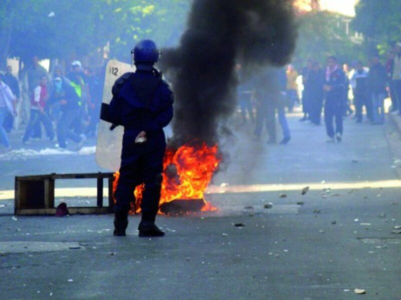 Algerian security services clashed with youth demonstrating over high unemployment and food prices.